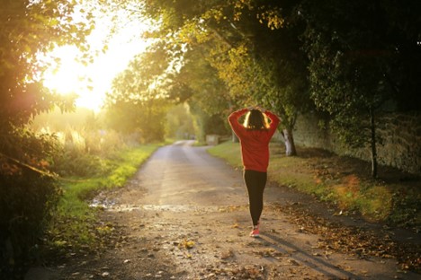 A person on a walk after getting anger management counseling in Barrow County