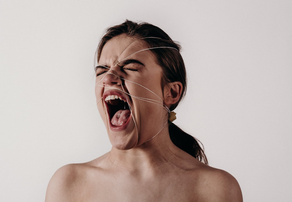 A woman screaming before getting anger management counseling in Barrow County