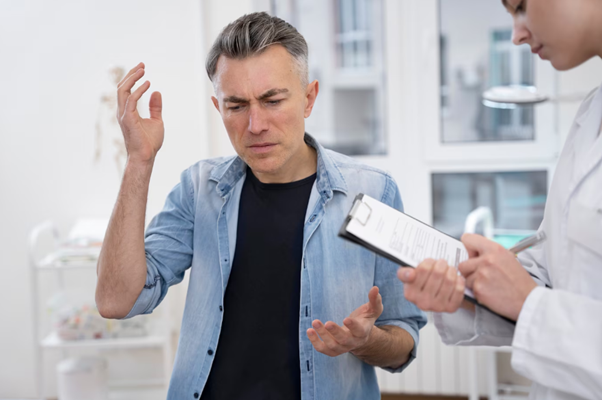 a doctor performing a routine medical checkup